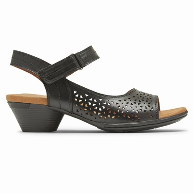 Rockport Cobb Hill Laurel Perforated Sandalen Damen Schwarz KRJ-029658